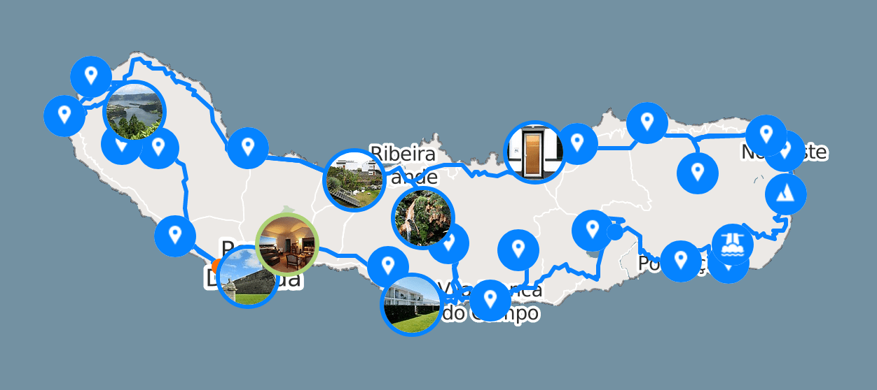 Map Road trip Açores
